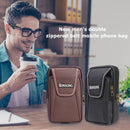 5pcs Fashion Men Leather Card Bag Wallet Zipper Purse Phone Pocket(Brown)