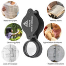 Folding 30X Magnifier Microscope Magnifying Glass Aid Reading for Seniors Loupe