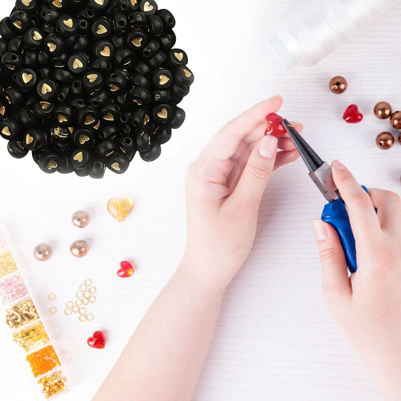 100pcs DIY Colorful Beads Flower Stars Heart Shaped Beads A - Z Cube Beads