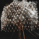 LED Net Curtain Fairy Lights Solar Wedding Party Garden Decor (Cold White) Newly