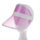 Summer Women Men Sun Hat Clear Empty Top Anti-UV Sports Visor Caps (Pink)