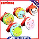Cartoon Wooden Castanet Clapper Handle Kids Musical Instrument Toys (Round)