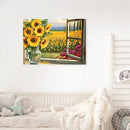 DIY Oil Paint by Numbers Sunflower Coded Hand Painted Acrylic Drawing Home Decor