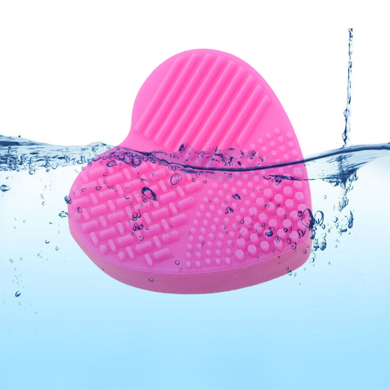 Silicone Makeup Brush Cleaner Scrubber Board Pad Heart-shaped Make Up Clean