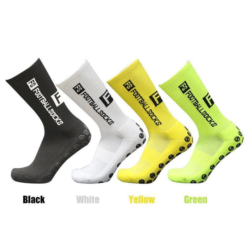 5pcs Round Silicone Suction Non Slip Football Socks Sports Training (Black)