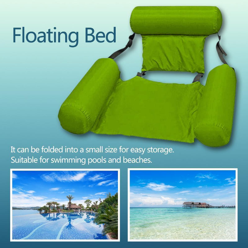 Floating Bed Swimming Pool Inflatable Water Longue w/Backrest Green)