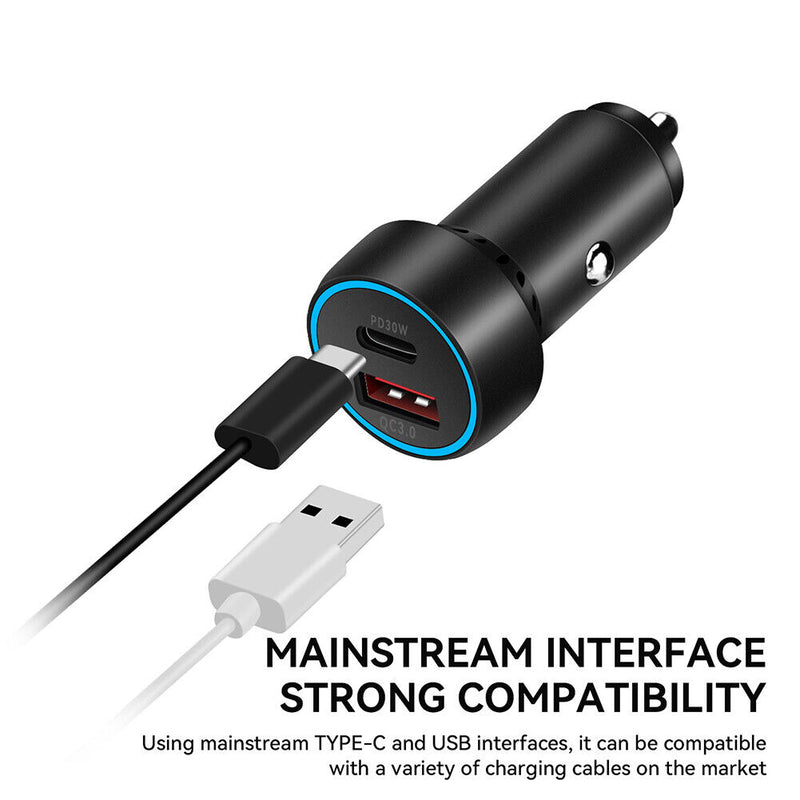 Dual Ports 48W PD QC 3.0 Car Cigarette Lighter Fast Charger for DJI Mini 2/3 Pro