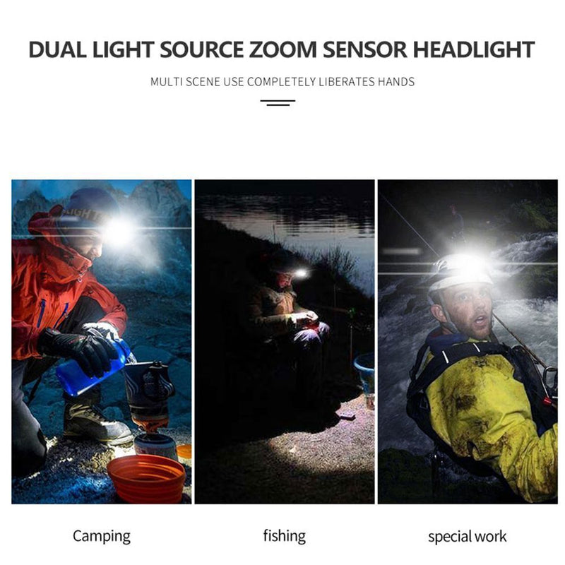 Zoom XPG+COB Glare Headlight Induction Glare Headlamp Fishing  Lamp Work Light