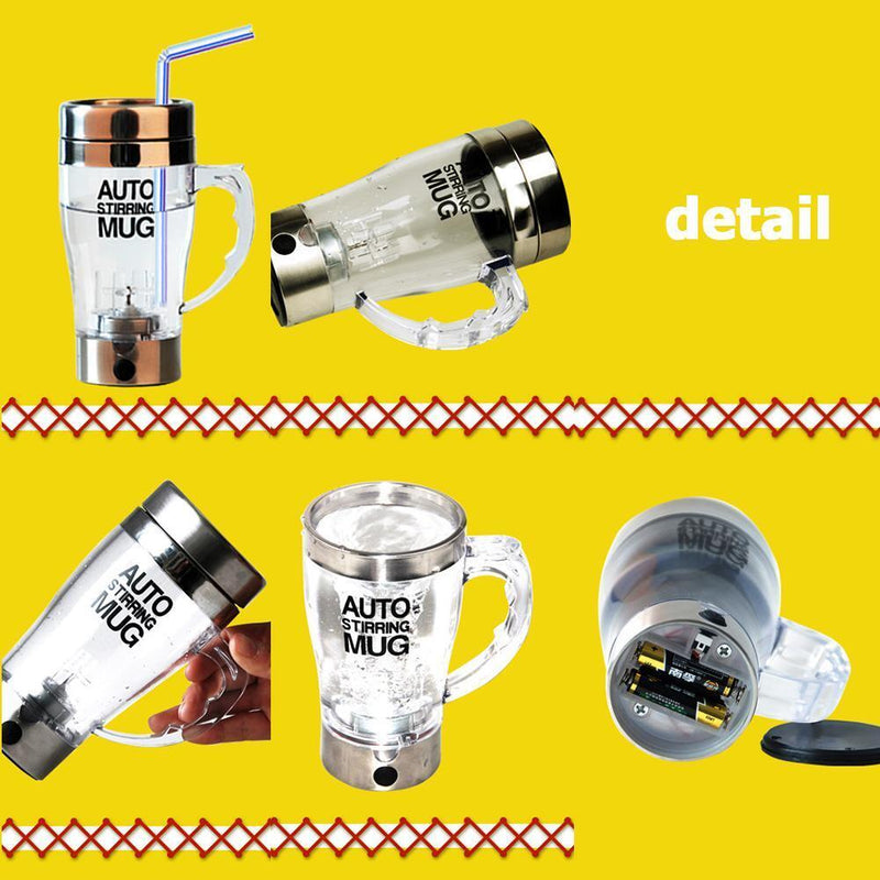 350ml Stainless Steel Electric Automatic Self Stirring Mug Coffee Milk Cup
