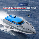 20km/h Waterproof RC Boat 2.4GHz High Speed Racing Ship for Kids (Blue A) Newly