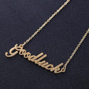 Fashion Women Letter Goodluck Pendant Charm Clavicle Chain Necklace Jewelry
