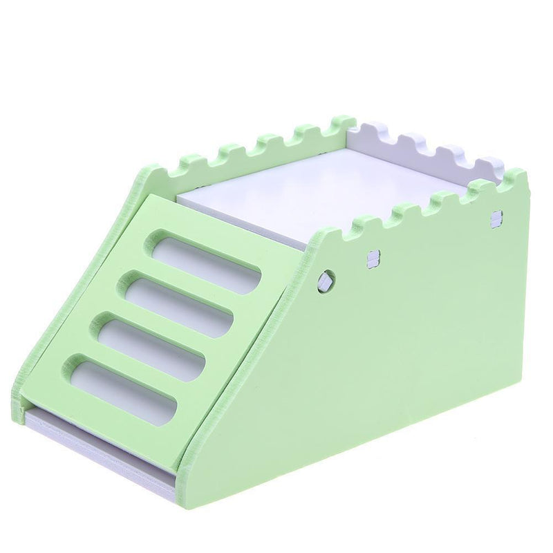 Hamster Staircase Villa Sleeping House Bear Pet Nest Log Cabinet(Green) Newly