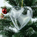 5PS Clear Plastic Craft Ball Hearts Shape Baubles For Christmas P6R7