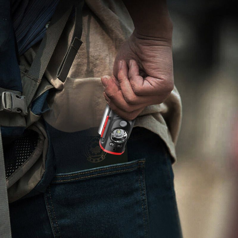 LED Headlamp Fishing Headlight Motion Sensor Camping Light (Reddish Black) Newly