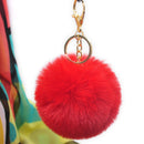 Portable Plush Fur Pom Ball Keychain Faux Rabbit Fur Ball Backpack Pendant