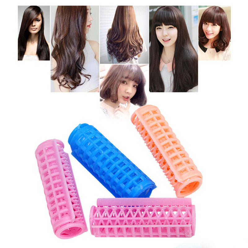 4x Hair Curler Rollers Salon Home DIY Hairdressing Styling Curling Grip Clips
