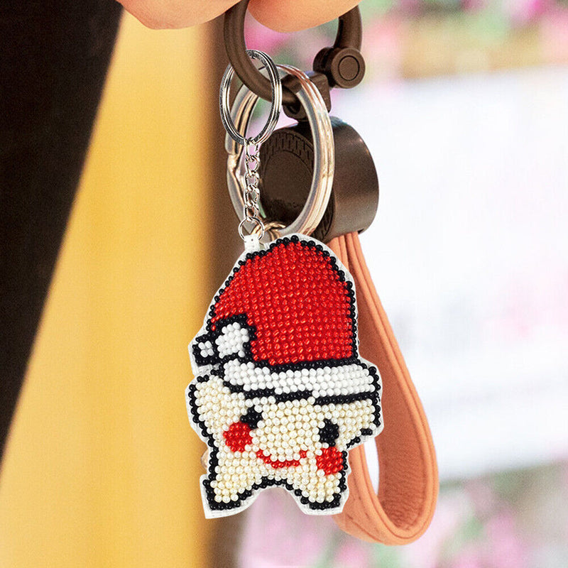 DIY Handmade Full Beads Embroidery Five-Pointed Star Cross Stitch Keychain Craft