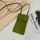 Candy Flower Women Shoulder Bag PU Crossbody Small Phone Pouch (Dark Green)
