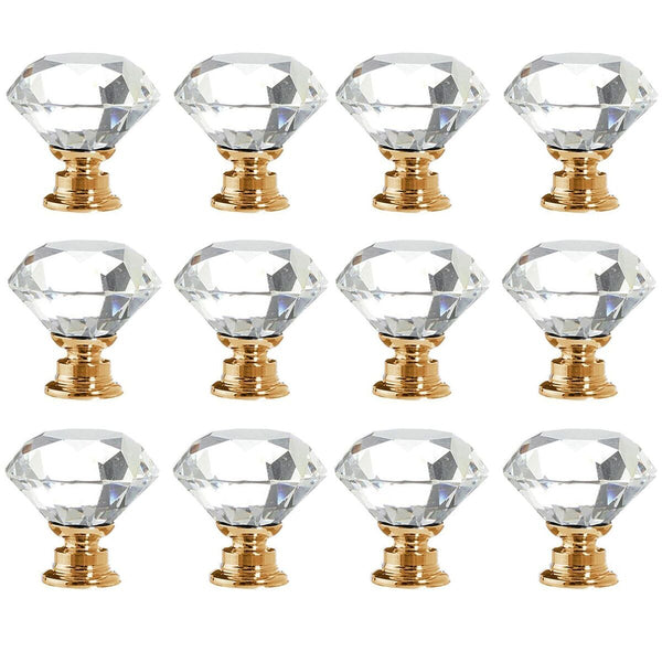 Diamond Shape Pull Handle Cupboard Pulls Door Knobs Crystal Glass Knobs