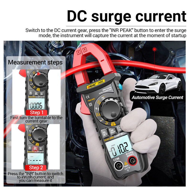 #A 6000 Counts Digital Clamp Meter AC/DC Current Multimeter Ammeter Voltage Test