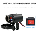 CS-313G1 Waterproof Motorcycle 2A USB Charger Adapter 12V DC Outlet with Sw