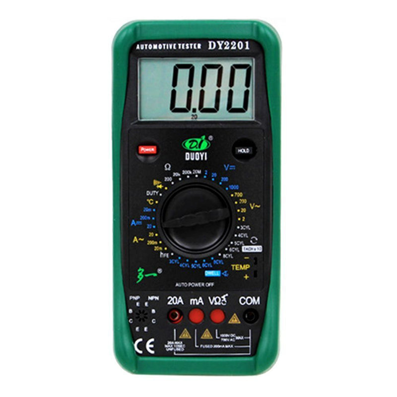 Dwell Angle Temperature with Test Leads Digital Automotive Tester Multimeter
