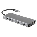 Docking Station 4K Dual HDMI USB Type-C Hub Rj45 Ethernet For Laptop PC