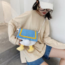 Cute Cartoon Duck Crossbody Bags Girl Canvas Shoulder Messenger Handbags