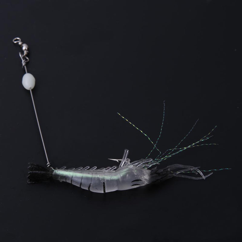 6G 3PCS Luminous Soft Lures Artificial Shrimp Hooks Fishing Baits