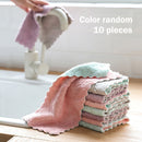 10pcs Household Absorbent Cleaning Cloth Dishcloths Non-stick Oil Towels Newly