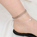 Women Beach Love Heart Feet Jewelry Anklets Women Plated Anklet Foot Bracelets