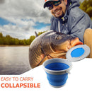 5L Folding Bucket with Cover Portable Car Wash Fishing Bucket (Blue)