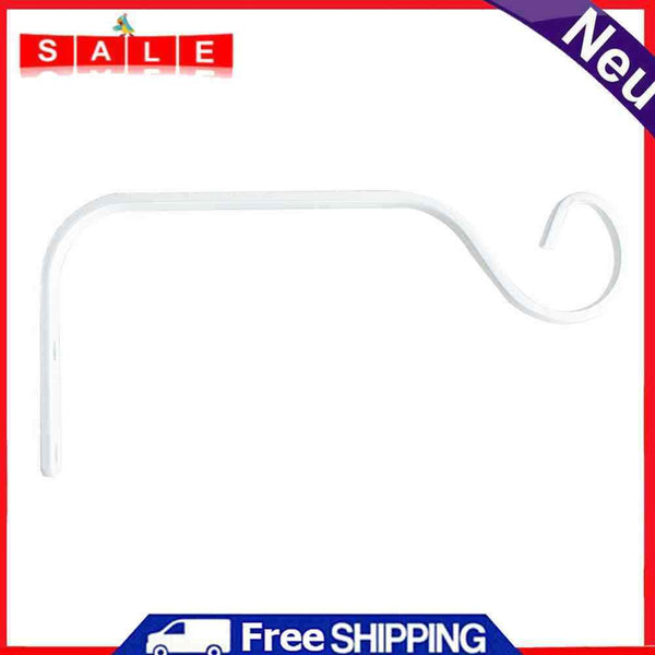 Iron Wall Hanging Basket Flower Pot Planter Lantern Hanger Hook (White)