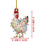 2pcs Chicken Sculpture with String Light Christmas Tree Ornaments