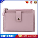 Women Fashion Solid Color Multi-slot Card Holder PU Leather Wallet (Purple)