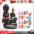 20pcs Incense Cones 1pcs Burner Buddha Waterfall Backflow Stove (Red) Newly
