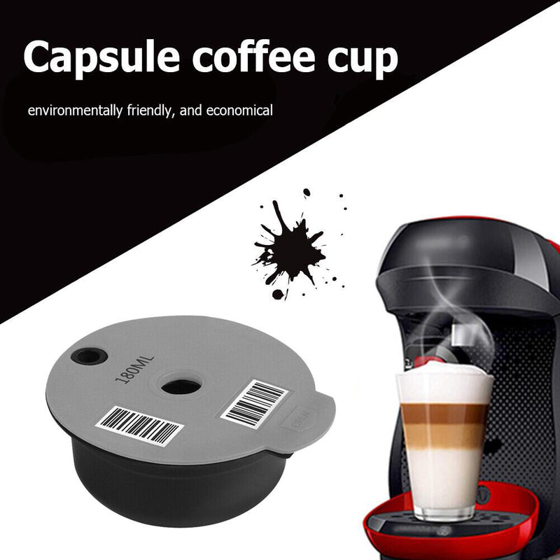 180ml Reusable Coffee Capsule Cups with Spoon Brush for Bosch-s Tassimoo