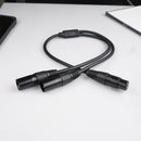 3Pin XLR Female to Dual XLR Male Y Splitter Cable for Microphone Mixer Amplifier