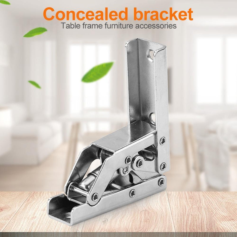 2pcs Folding Door/Shelf Hinge Invisible Furniture Bracket Table Holder