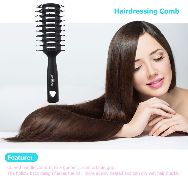 Hollow Massage Comb Anti-Static Wet Dry Scalp Styling Hair Brush (Black) Newly