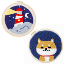 Needle Thread Embroidery Hoop Cross Stitch Kit Needle Punch Poke Embroidery Kit