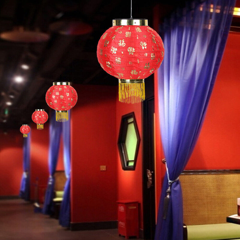 Waterproof Blessing 10 inch Chinese Tassel Lanterns Festival Decor (4pcs) Newly