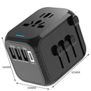 Universal Travel Plug Adapter 3USB Type C Socket Wall Charger for UK/EU/AU/US