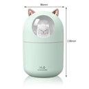 Air Humidifier Spray Cute Cat Small LED Light Mute Air Purifier (Green USB)