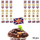 Party Platinum Jubilee Union Cake Card Insertion Queen Cake Topper British Flag