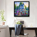 Flower Villa DIY Full Drill Round Diamond Painting Cross Stitch Art Craft Newly