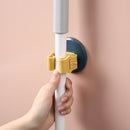 Punch Free Mop Holder Hook Wall Mounted Self Adhesive Broom Hanger (Yellow)