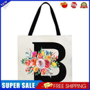 Alphabet flowers Printed Shoulder Shopping Bag Casual Large Tote Handbag B
