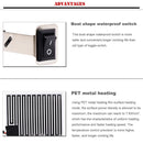 CS-054B1 12V Motorcycle Handleable Rocker Switch Heated Grip Pad Kit Universal