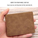 Men Mini Coin Purse Bifold Zipper Card Organize Case Male Pure Color Thin Wal